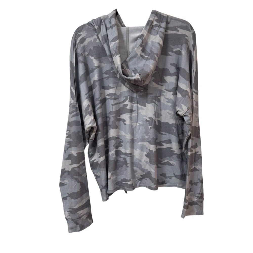 Beyond Yoga gray camo tye-front hoodie XL athleisure NWOT - Picture 2 of 8